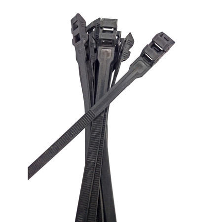 ELECTRIDUCT Low Profile In-Line Cable Ties - Electriduct CT-ED-V-LP-10-500-BK